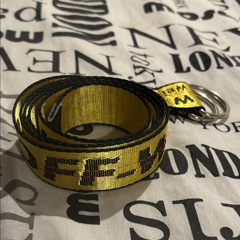 Off-White Black and Yellow Graphic Belt